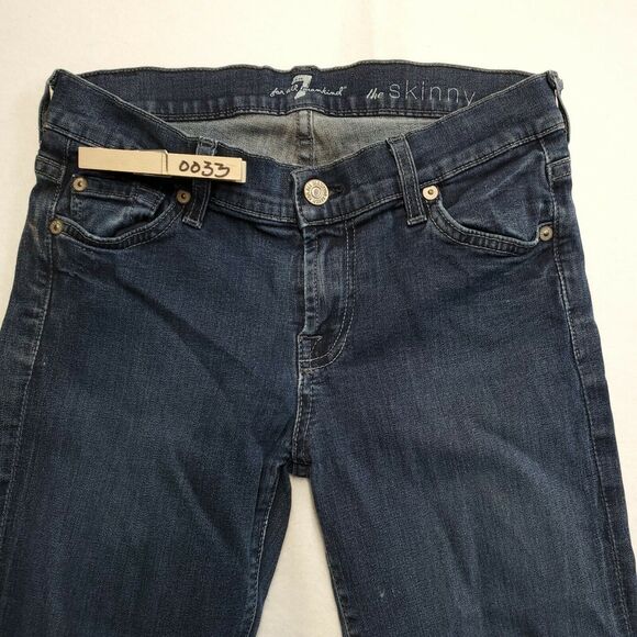7 For All Mankind The Skinny Casual Medium Wash Denim Jeans Womens Size 26 Blue - Picture 1 of 8